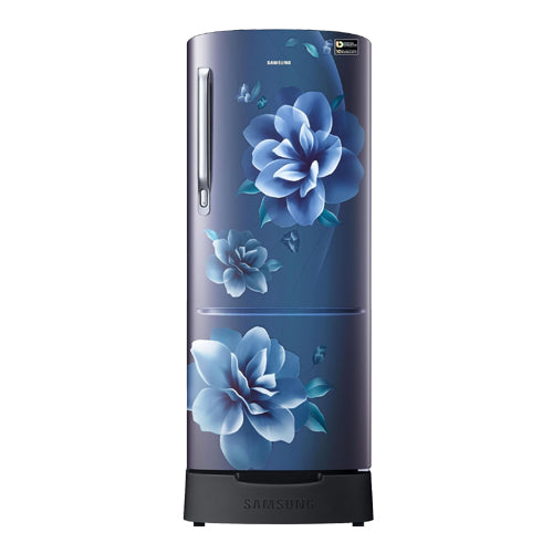 Samsung 183 L, 5 Star, Digital Inverter, Direct-Cool Single Door Refrigerator (RR20D2825CU/NL, Camellia Blue, Base Stand Drawer)