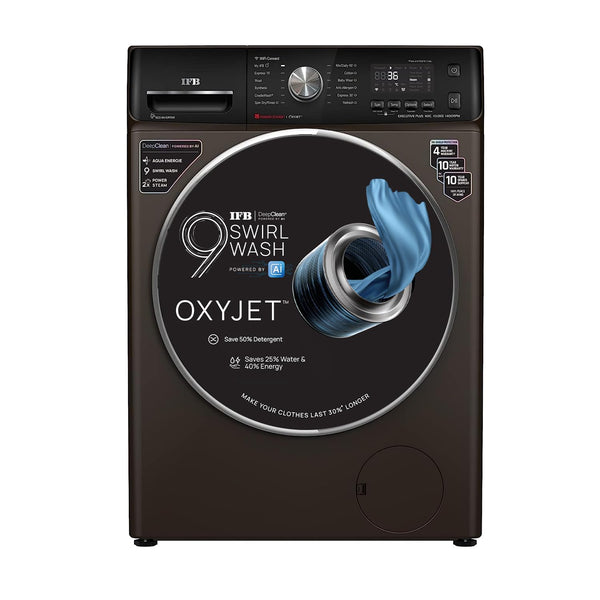 IFB 10 Kg 5 Star AI Eco Inverter Fully Automatic Front Load Washing Machines with Wifi (Executive Plus MXC 1014, 2023 Model, Mocha, Oxyjet™ 9 Swirl Wash