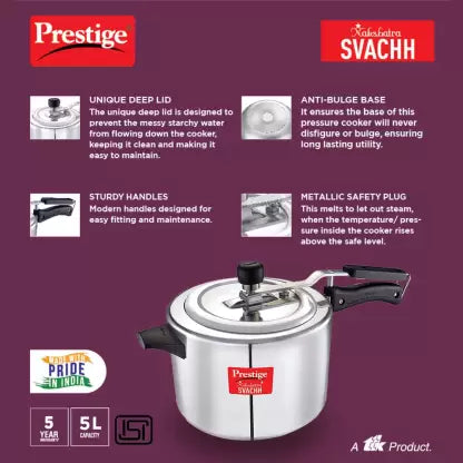 Prestige Svachh Nakshatra 5 L Pressure Cooker  (Aluminium)