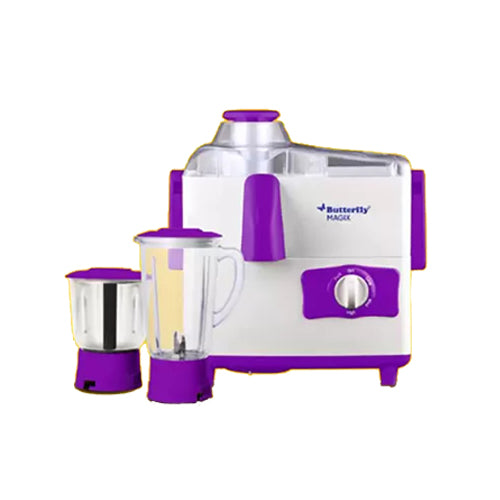 Butterfly Magix Juicer 500 Juicer Mixer Grinder (2 Jars, White, Purple)