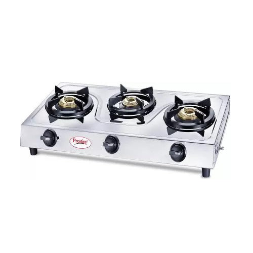 Prestige Prime SS Stainless Steel Manual Gas Stove  (3 Burners)