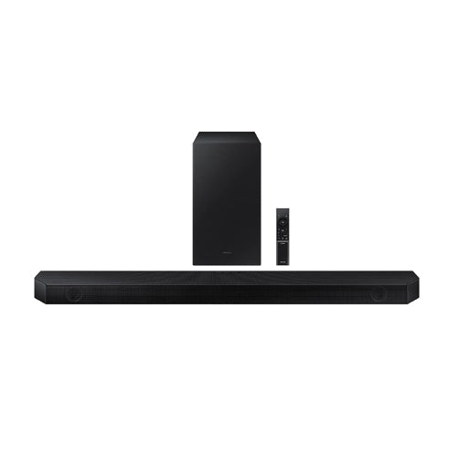 Samsung Q-Symphony Soundbar (HW-Q600C/XL), USB, Bluetooth with 3.1.2 Channel, Wireless Subwoofer, and 2 Up-Firing Speakers, Dolby Atmos Music (Black)
