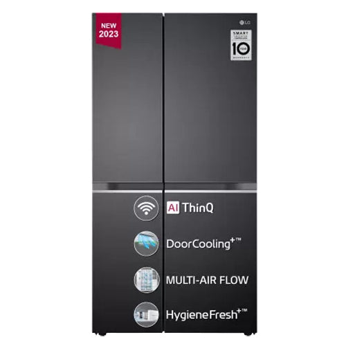LG 655 L Frost Free Side by Side Refrigerator  (Matte Black, GL-B257EMCX)