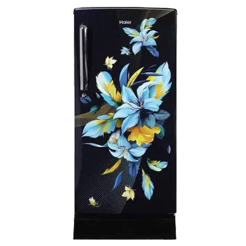 Haier 190 L Direct Cool Single Door 3 Star Refrigerator with Base Drawer  (Black Calla, HRD-2103PKO-P)