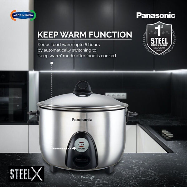 PANASONIC ELECTRIC RICE COOKER SR-G18 (SUS), 1.8 LITRE, WITH TRIPLY STEEL INNER CONTAINER