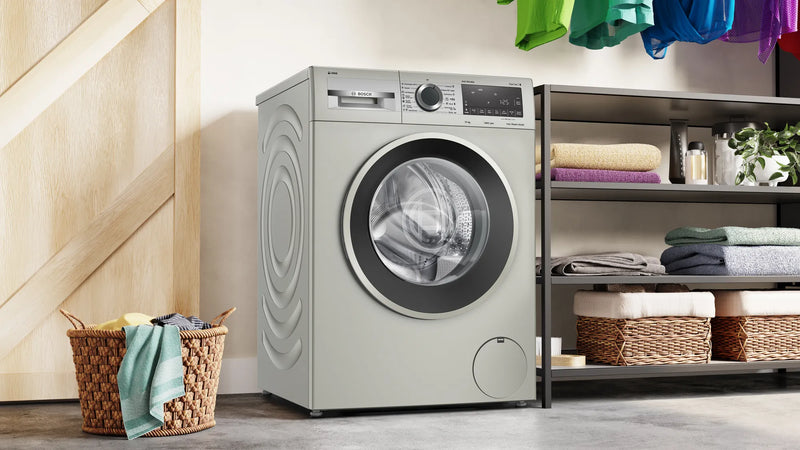 Haier Series 8 washing machine, front loader 10 kg , Silver inox