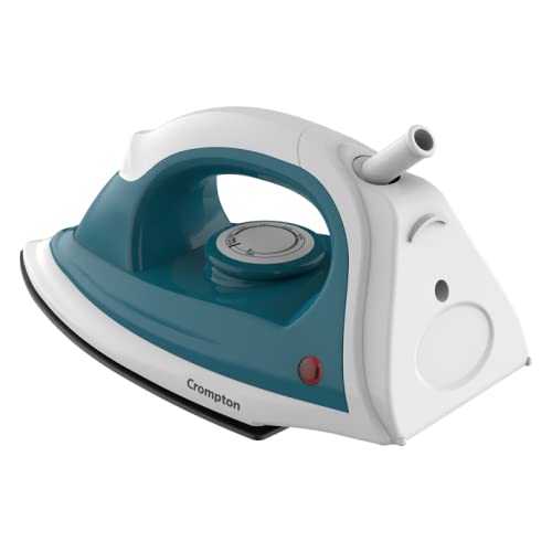 Crompton Entice 750 W Plastic Body Dry Iron Iron with Weilberger Coating soleplate (White & Blue)