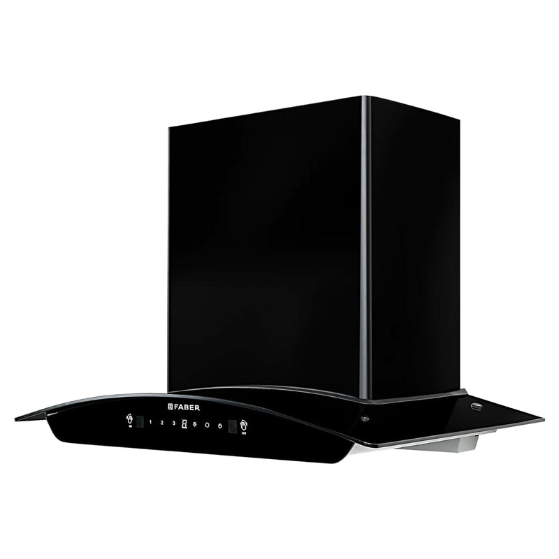 FABER 60 Centimeter SUNNY IN HC SC FL LG 60cm 1200m3/Hr Ducted With Touch & Gesture Control Auto Clean Wall Mounted Chimney (Black)
