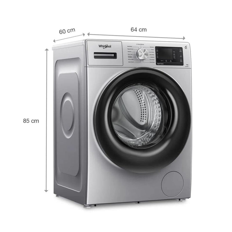Whirlpool 8 kg Fully Automatic Front Load Washing Machine with In-built Heater Black  (XO8014BYS)