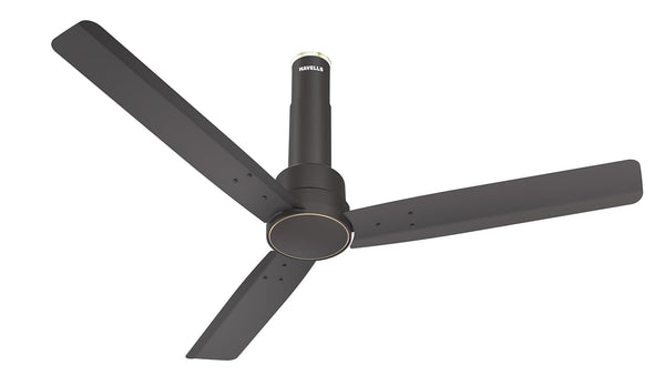 Havells Elio 1200mm Base Ceiling Fan with 100% Pure Copper, Watt: 28, Air Flow: 225 cmm, Speed: 350 RPM (Pack of 1, Smoke Brown)