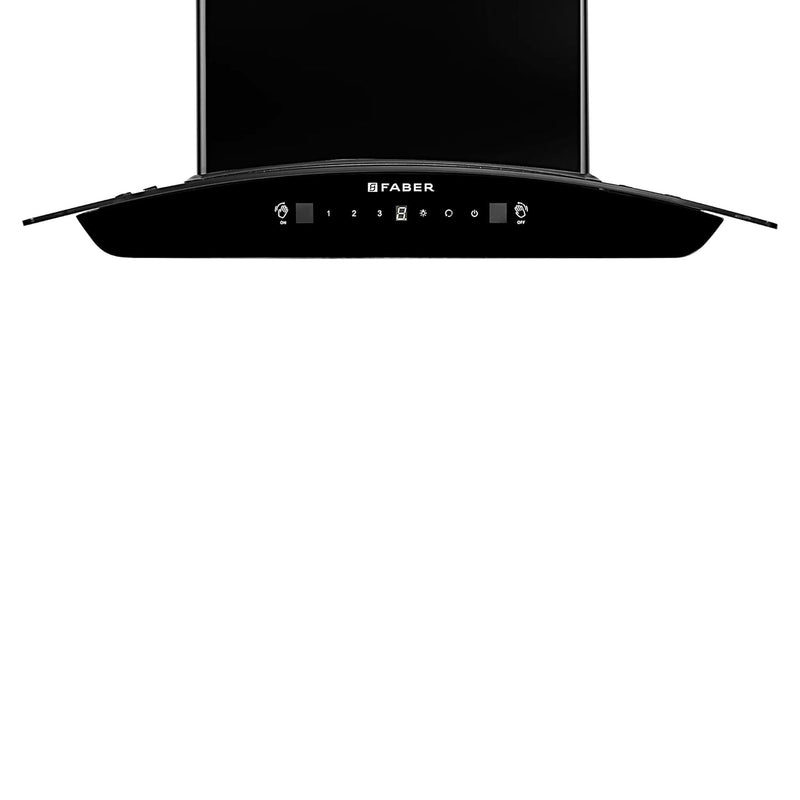 FABER 60 Centimeter SUNNY IN HC SC FL LG 60cm 1200m3/Hr Ducted With Touch & Gesture Control Auto Clean Wall Mounted Chimney (Black)