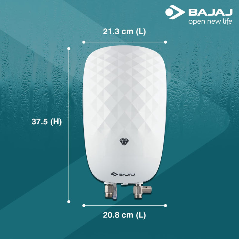 Bajaj Juvel Instant 3 Ltr Vertical Water Heater, White wall mounting