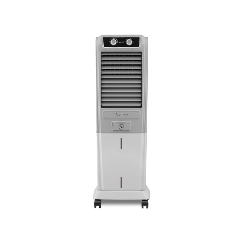 Havells Zurii-M 35 Litres Tower Cooler; Powerful Air-Delivery - 1250m3/hr; Fully Collapsible Louvers; Cord Winding Station at Rear; Bacteria Shield Honeycomb Pad Technology (35L, Grey & Light Grey)