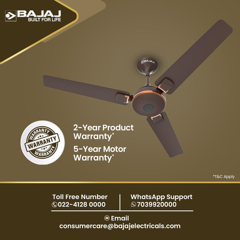 Bajaj Energon 1200mm BLDC Ceiling Fan|5 StarRated Energy Efficient Ceiling Fans for Home| Remote Control