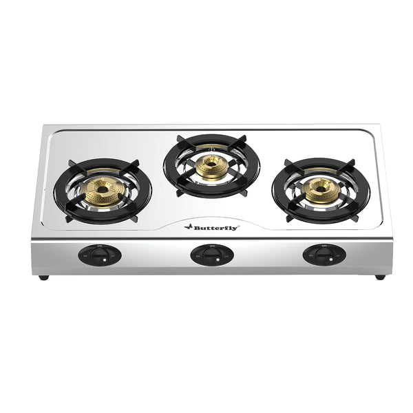 Butterfly Bolt 3B Stainless Steel LPG Gas Stove, Silver