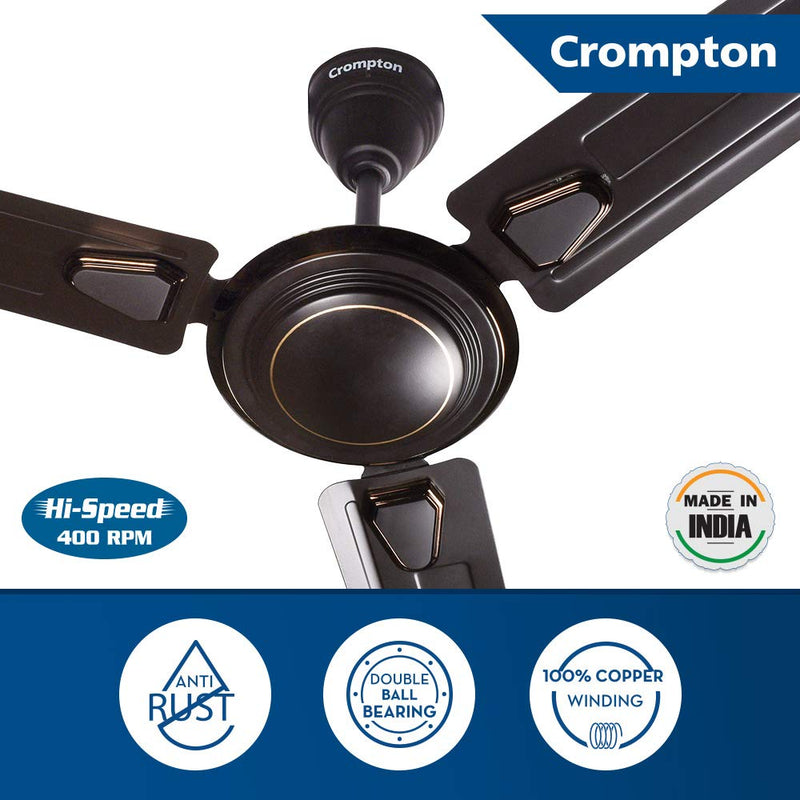 Crompton Super Briz Deco 1200 mm (48 inch) High Speed Decorative Ceiling Fan (Smoked Brown)