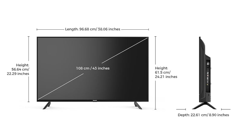 Panasonic 108 cm (43 inches) Full HD Smart LED Google TV TH-43MS660DX (Black)
