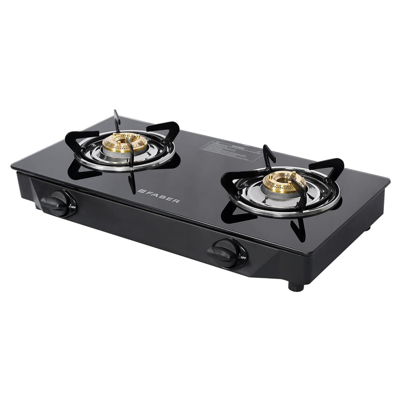 Faber 2 Burner gas stove (ARROW 2BB BK) Manual Ignition, Black