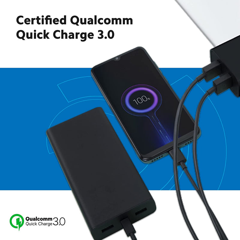 Mi USB 18W Dual Port Charger Dual USB Port Certified Qualcomm Quick Charge 3.0