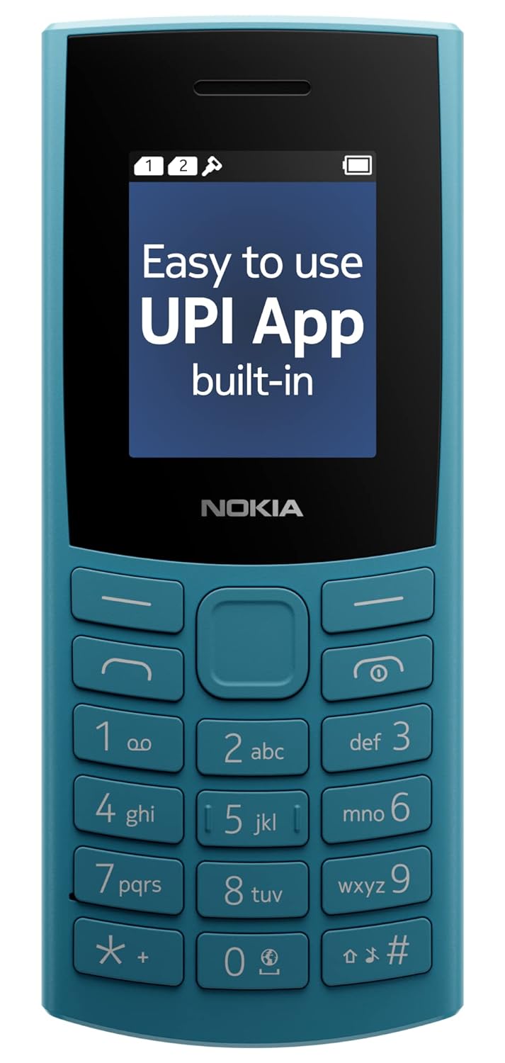 Nokia 106 4G Keypad Phone with 4G, Built-in UPI Payments App, Long-Lasting Battery, Wireless FM Radio & MP3 Player, and MicroSD Card Slot