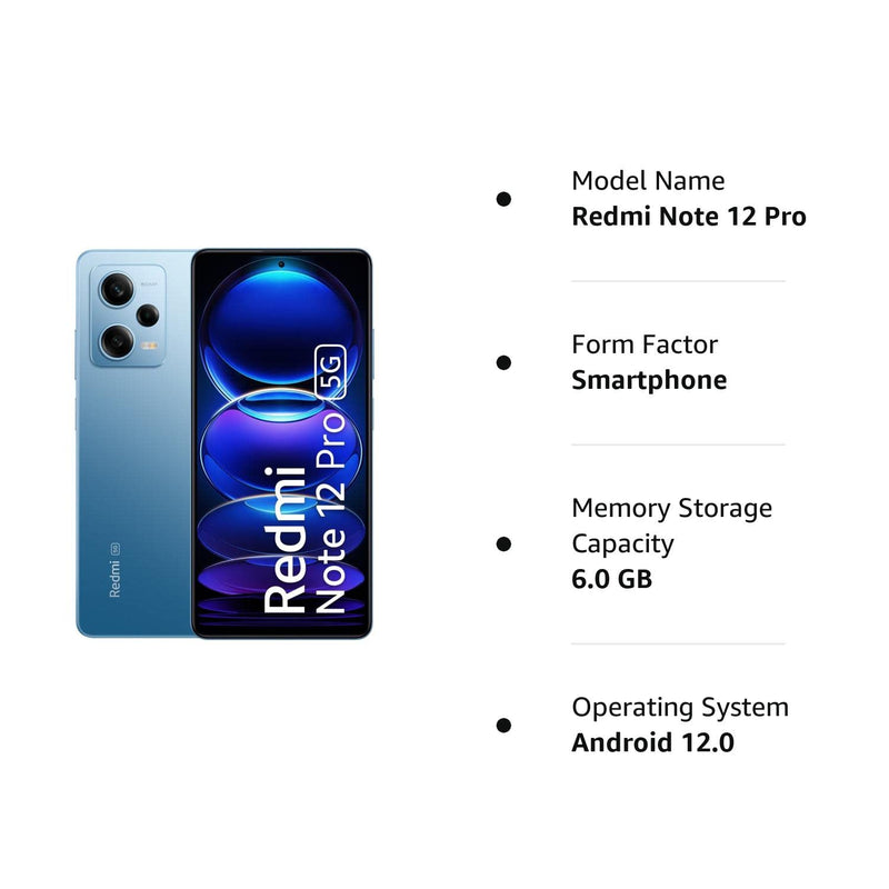 Redmi Note 12 Pro 5G ( Glacier Blue,6GB-128GB )