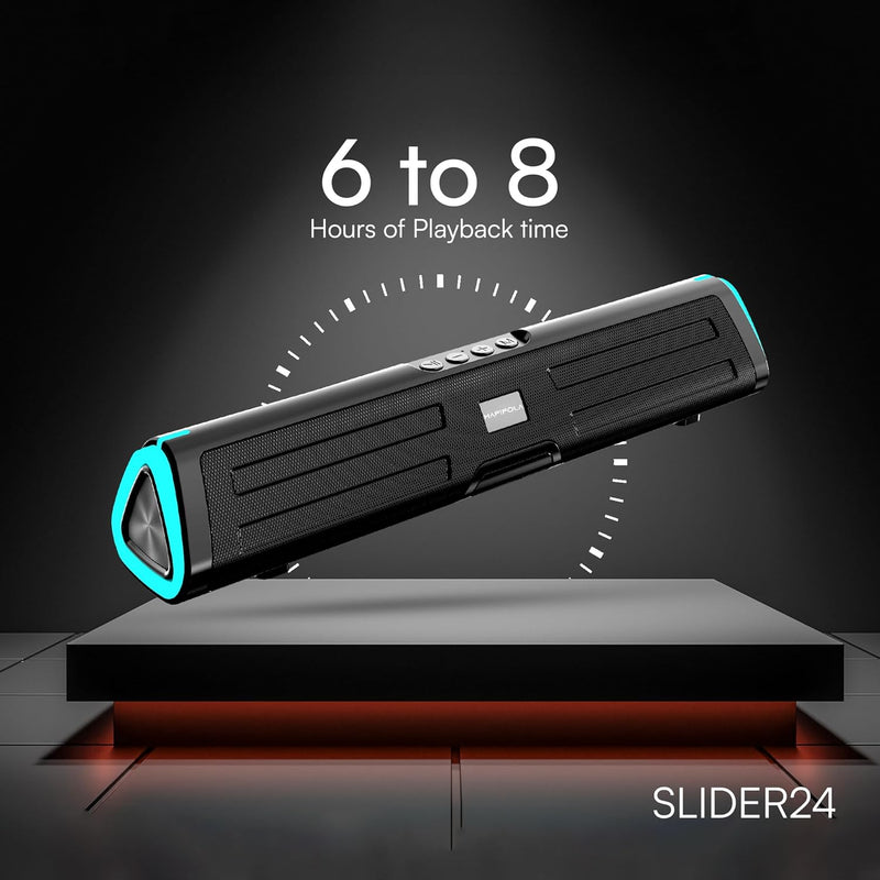HAPIPOLA SLIDER24 Bluetooth Speaker Immersive Audio Good Bass | Light Weight 6 to 8 Hours Playback
