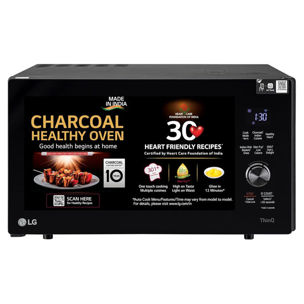 LG 28 L Wi-Fi Enabled Charcoal Convection Healthy Microwave Oven (MJEN286UFW, Black, Diet Fry)