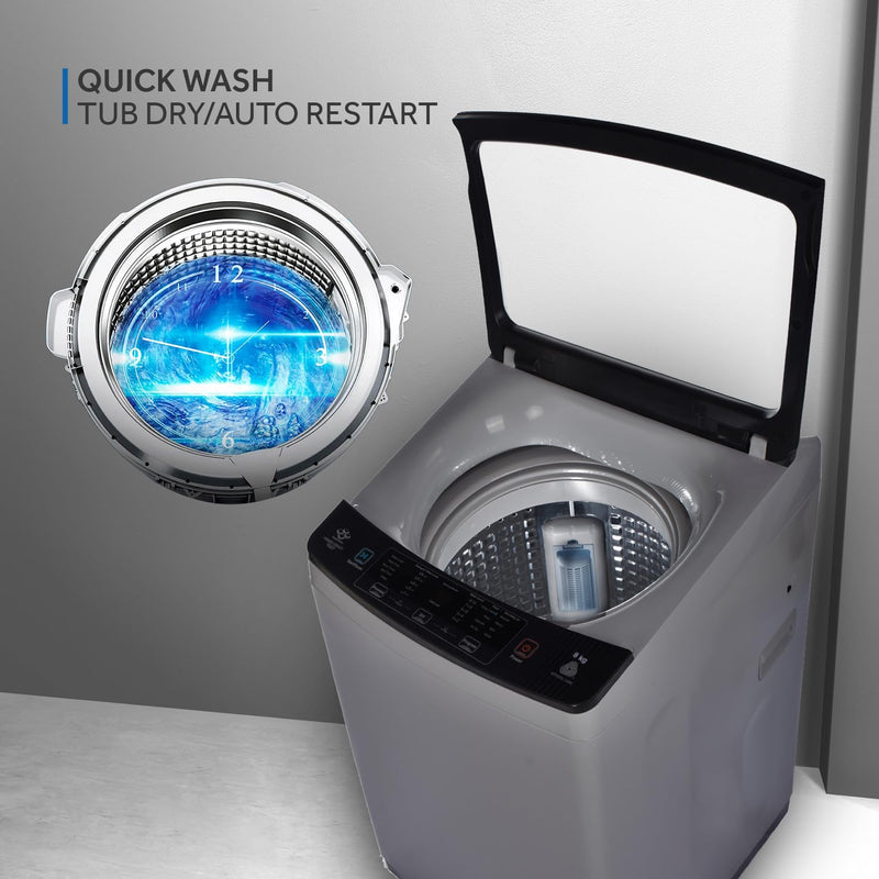 Haier 7.5 Kg 5 Star In-built Heater Fully Automatic Top Load Washing Machine (2023 Model, HWM80-826DNZP, Oceanus Wave Drum,Titanium Grey)