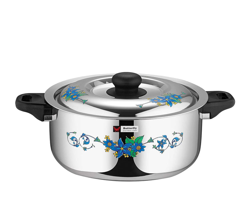 Butterfly Stainless Steel Floral Insta Insulated Casserole Hot Box, 1.5 L, Silver