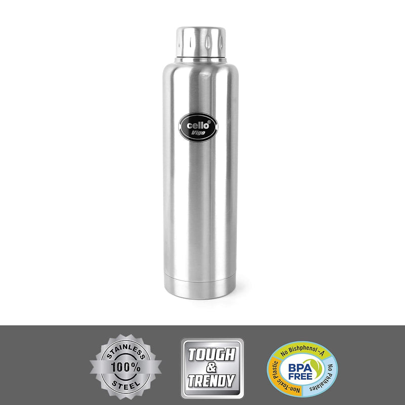 Cello Vigo Stainless Steel Flask, Double Walled, (Multi color)