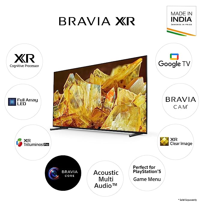Sony Bravia 139 cm (55 inches) XR Series 4K Ultra HD Smart Full Array LED Google TV XR-55X90L (Black)