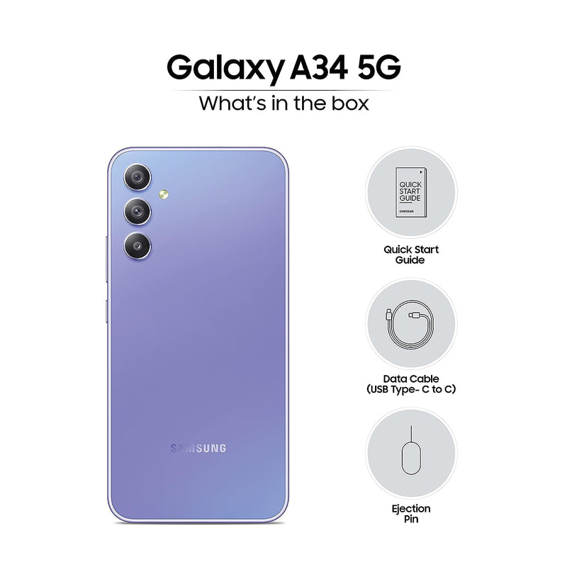 Samsung Galaxy A34 5G (Awesome Violet, 8GB, 128GB Storage)