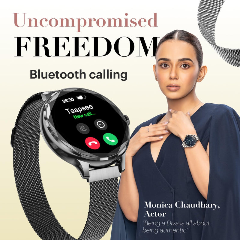 Noise Diva Smartwatch with Diamond Cut dial Smart Watch for Women