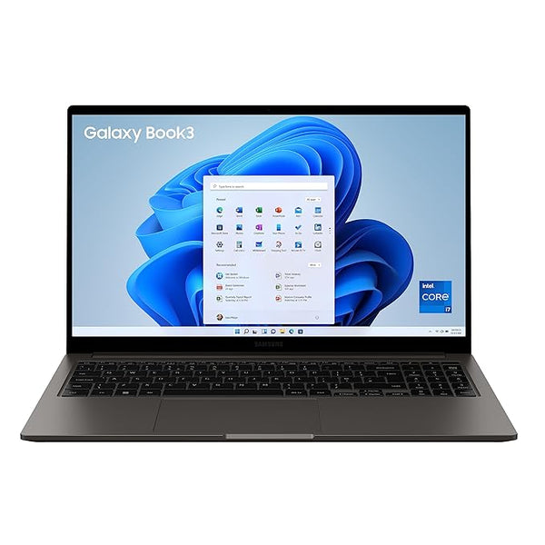 samsung Galaxy Book3 Core i7 13th Gen 1355U - (16 GB/512 GB SSD/Windows 11 Home) Galaxy Book3 Thin and Light Laptop (15.6 Inch, Graphite, 1.58 Kg, with MS Office)