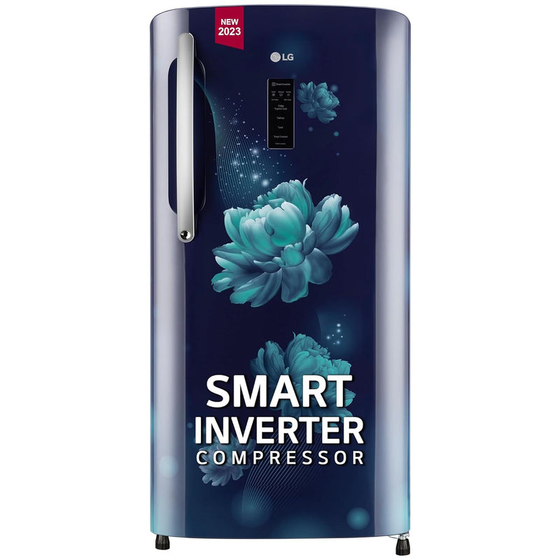 LG 201 L 4 Star Inverter Direct-Cool Single Door Refrigerator (GL-B211HBCY, Blue Charm, Smart Connect)