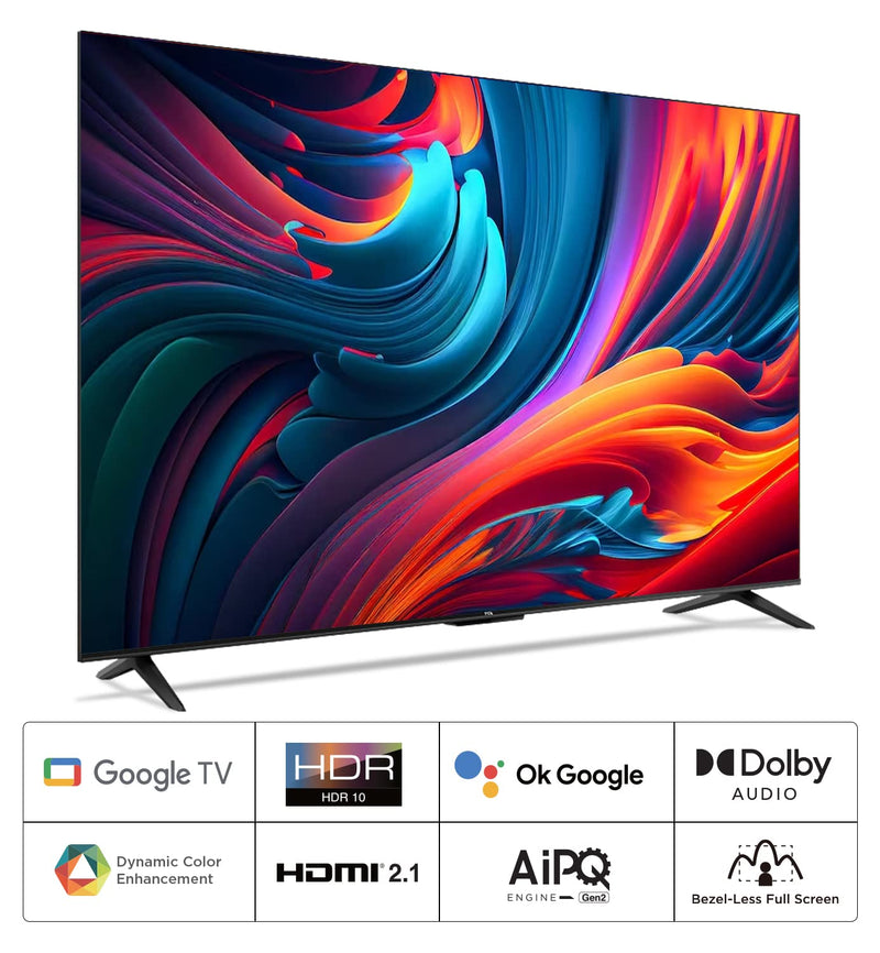 TCL 189 cm (75 inches) Bezel-Less Full Screen Series Ultra HD 4K Smart LED Google TV 75P635 Pro (Black)