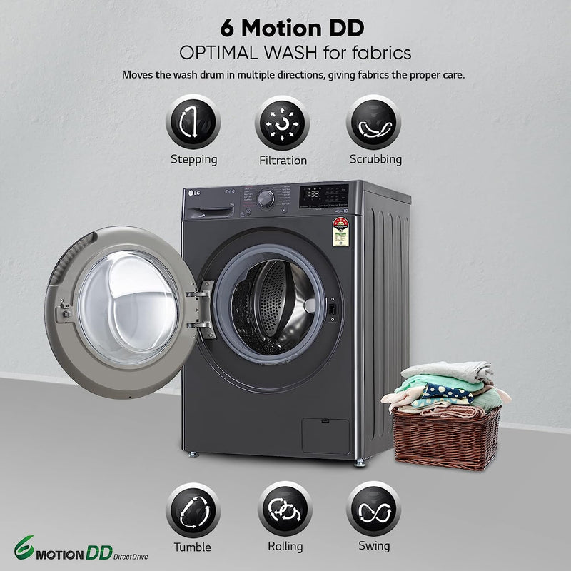 LG 8 Kg 5 Star Inverter Wi-Fi Fully-Automatic Front Loading Washing Machine with Inbuilt heater