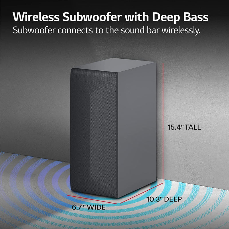 LG Soundbar S40Q, 300W Dolby Digital Soundbar for TV with Subwoofer, 2.1Ch Home Theatre System