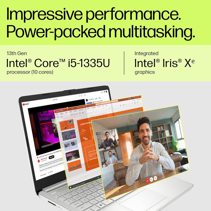 HP Laptop 15, 13th Gen Intel Core i5-1335U, 15.6-inch (39.6 cm), FHD, 8GB DDR4, 512GB SSD, Intel Iris Xe Graphics, FHD