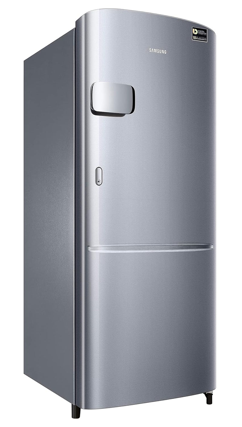 Samsung 183 L, 3 Star, Digital Inverter, Direct-Cool Single Door Refrigerator (RR20C1Y23S8/HL, Silver, Elegant Inox, 2023 Model)