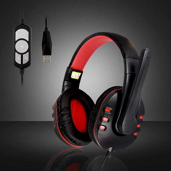 TAG GAMERZ USB-400 over The Ear Wired Headphone with Mic (Black)