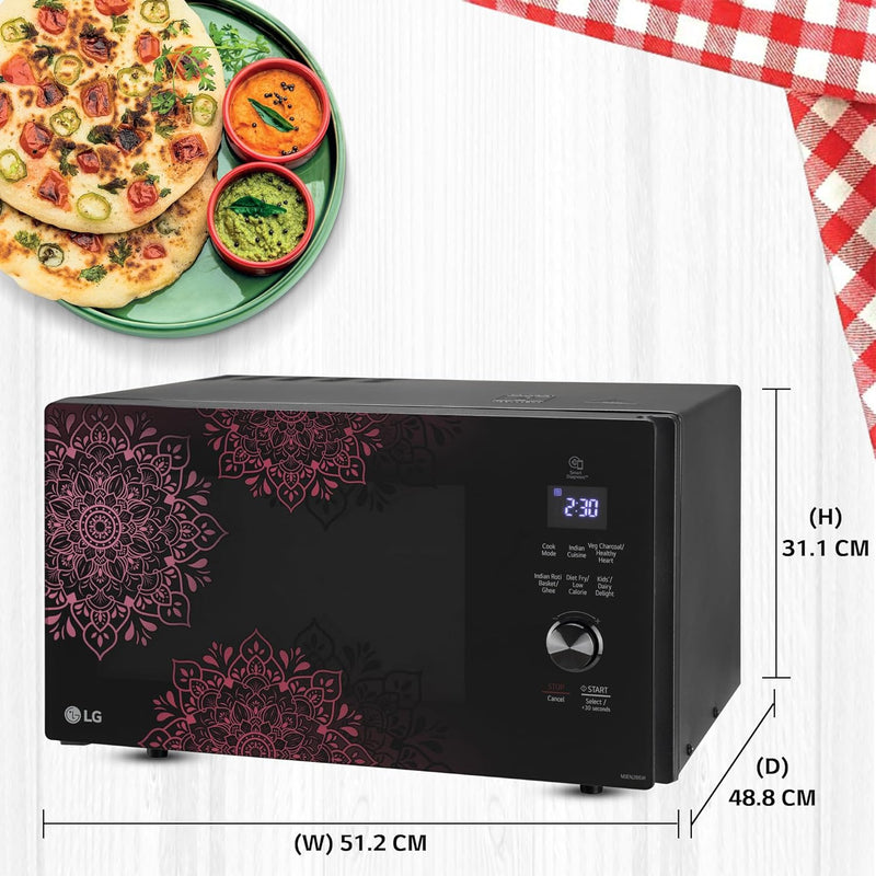 LG 28 L Charcoal Convection Healthy Microwave Oven (MJEN286VI, Black, Healthy Heart, Diet Fry