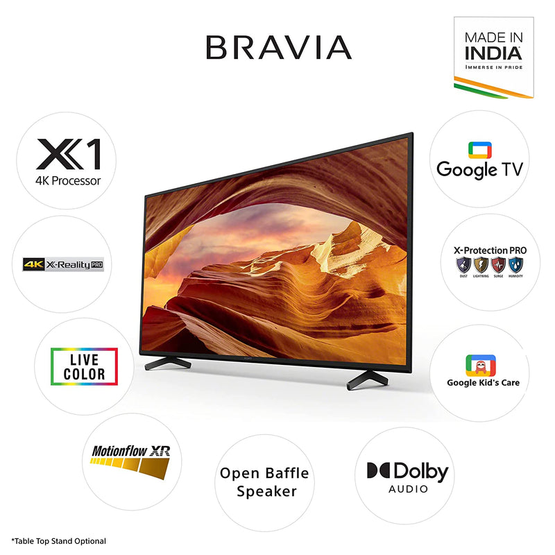 Sony Bravia 108 cm (43 inches) 4K Ultra HD Smart LED Google TV KD-43X70L (Black)