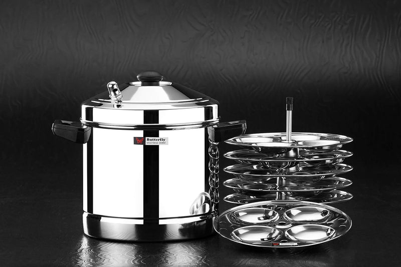 Butterfly Stainless Steel Idli Cooker, Idly Maker with 6 Plates