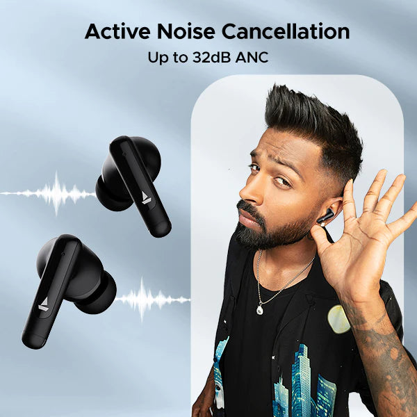 boAt Airdopes Unity ANC True Wireless Earbuds with 10mm Drivers, IPX4 Water and Sweat Resistant, 50 Hours Playback, ASAP™ Charge