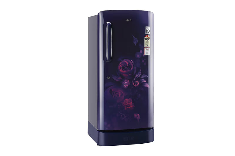 LG 205 L Direct Cool Single Door 4 Star Refrigerator with Base Drawer with Smart Inverter Compressor, Humidity Controller & Moist 'N' Fresh  (Blue Euphoria, GL-D221ABEY)