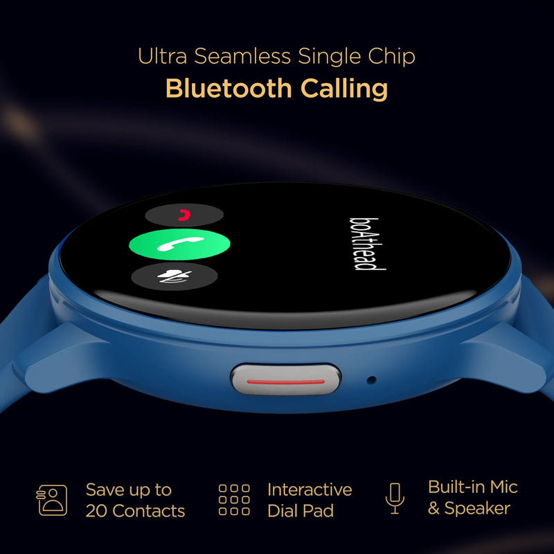 boAt Lunar Call Smartwatch with Bluetooth Calling (32.5mm HD Display, IP68 Splash Resistant,