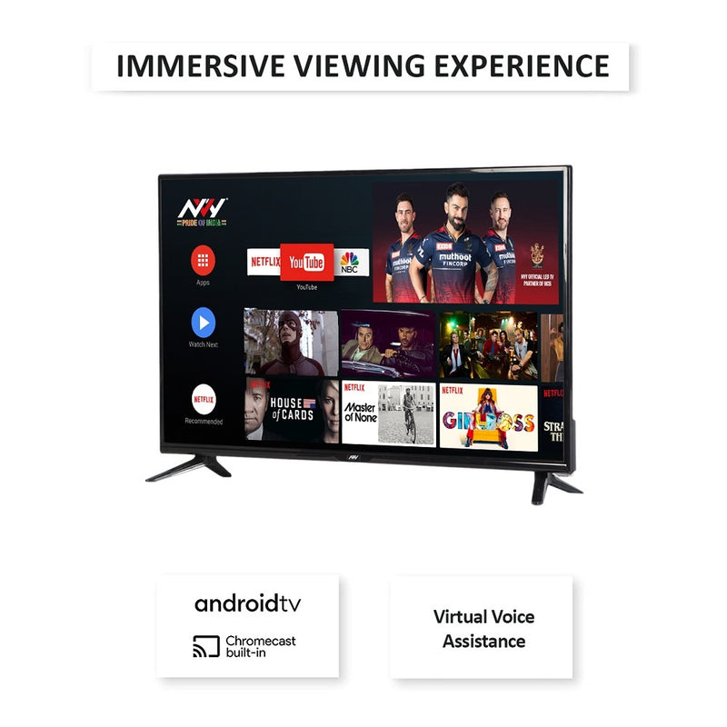 NVY 80 cm (32 inch) HD Ready Smart Frameless LED TV, NVA32SFR1 (Black) (2023 Model)