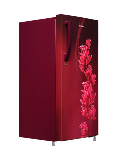 Haier 190L 1 Star Direct Cool Single Door Refrigerator With Toughened Glass Shelf In Stunning Red Fire Finish HRD-2101CRF-P