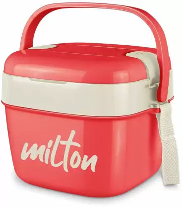 MILTON Cubic Inner Stainless Steel Tiffin Box, Ivory & Red